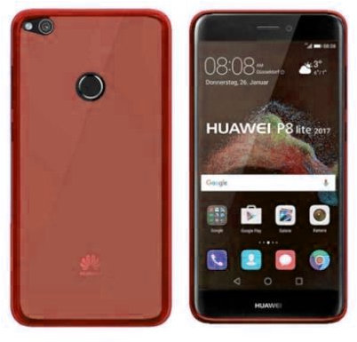 Todobarato24h Funda TPU Lisa Compatible con Huawei P8 Lite 2017 5.2 (4G) ROJA