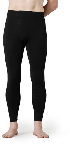 LAPASA Herren 100% Merinowolle Unterhosen, Premium Merino Wolle Unterhosen Thermounterwäsche Warm M30 (S, Schwarz)