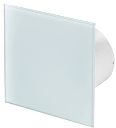 AirTech-UK Bathroom Extractor Fan 100 mm / 4 White Glass decorative front Panel Standard