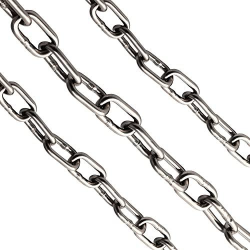 OPIOL QUALITY® Kette Kurzgliedrig 2 mm DIN 766 (20 Meter) aus Edelstahl A4 V4A Rundstahlkette Edelstahlkette Eisenkette Gliederkette Stahlkette Ankerkette