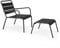 Oviala Fauteuil Relax et Repose Pied en métal Anthracite - Palavas