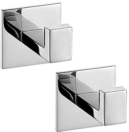 Celbon 2PC Handtuchhaken ohne Bohren,Kleiderhaken Selbstklebend Bademantelhaken 304 SUS Edelstahl für Bad Und Chrom-Finish … (2PC, Self-adhesive)