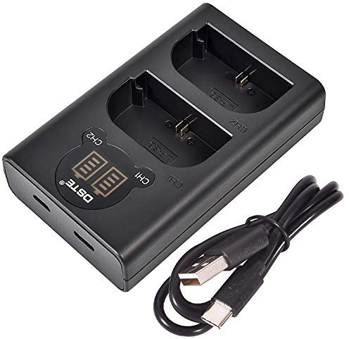 DSTE Dual USB Charger with LCD Display Compatible for LP-E6,LP-E6n and Canon XC10,XC15,EOS 5D Mark II,5D Mark III,5DS,5DS R,6D,7D,60D,70D, 7D markII, 7D markIII Digital Camera
