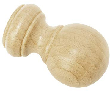 Gardinia Kugel, 2 x Endstück, Holz, buche, für Gardinentechnik Ø 25 mm