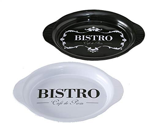 Unbekannt Tablett Set 2er Dekotablett Bistro Shabby Chic Deko Metalltablett (Tablett Set Bistro)