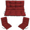 SuperKissen24. Sitzkissen Bankkissen Bankauflage - 100x50 cm und Rückenlehne 100x60 cm mit 2er 48x96 cm Stuhlkissen Set - Outdoor und Indoor - Bordeaux