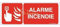AUA SIGNALETIQUE - Panneau Alarme Incendie avec Picto - B - 160x60 mm, PVC 1.5mm