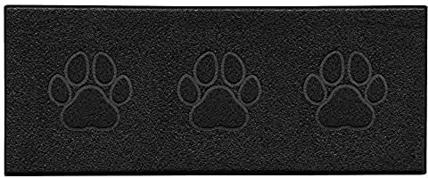 Nicoman Triple Paw Embossed Shape Indoor Outdoor Dirt-Trapper Door Mat Washable Barrier Heavy Duty Doormat - (Watertight Rubber-Back, Runner, Black, 150 x 60cm)