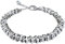 ParticolarModa Bracciale Donna regolabile nodini anelli intrecciati acciaio alluminio morbido 6 mm (Regolabile da 19 a 22 cm (x polso 16-18), Argentato/Fumè)