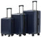 Münicase M816 TSA-Schloss Koffer Reisekoffer Trolley Kofferset Hardschale Boardcase (Dunkelblau, 3tlg. Kofferset)