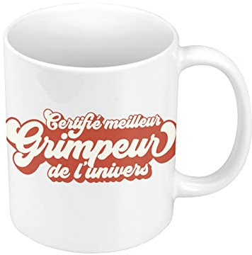 Mug Céramique Certifié meilleur Grimpeur de l'univers Escalade Grimpe Montagne Exterieur Wanderlust Falaise