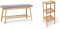 Relaxdays Schuhbank Bambus für 2 Personen, Natur-grau, 34 x 90 x 44 cm & Badregal Bambus mit 3 Ablagen HBT: 79 x 33 x 33 cm Schickes Standregal aus natürlichem Holz Bambusregal, Natur