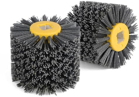 Spazzole in nylon #120 grana spazzola lucidante nera per spazzolatura legno di diametro 19 mm (120#/2 pezzi, 120#)