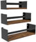 RLAVBL 40x13x11.7 CM Étagère Murale Noire avec Un Rebord en Bois, Lot de 3 Étagères Murales Cuisines