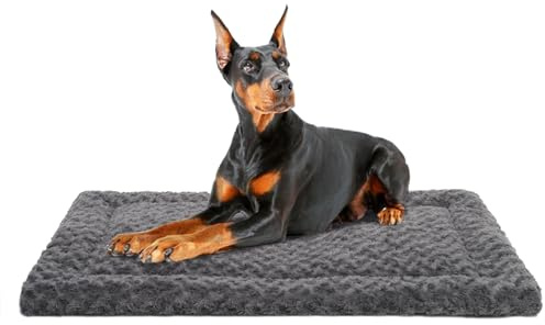 Exsnugy Washable Dog Bed Mat Large Size Fluffy Pet Crate Pad 48x30 XXL