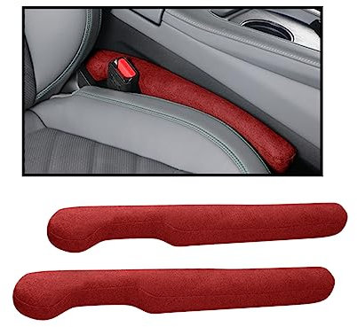 JNNJ 2 Stücke Sitzlückenfüller fürs Auto, Autositz Lückenfüller Stoff, Kunstleder Autositz-Lückenfüller, Autositz Lückenfüller fürs Auto, PKW, SUV, LKW(Rot)