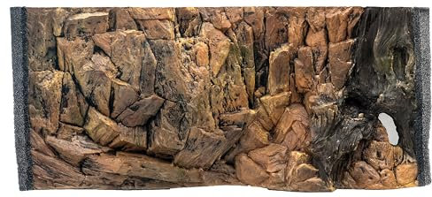 WYSKONT Aquarium Rückwand 3D Korfu - Aquarium Hintergrund - Aquarium Zubehoer - Hintergrund - Aquarium Deko - 77x36 cm für Aquarium 80x40 cm - braune Farbe - Aquarium Groß