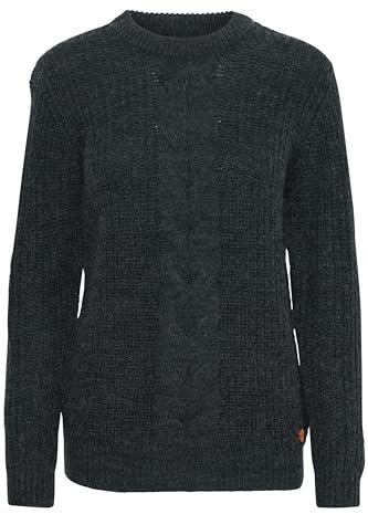 OXMO OXNatasja Damen Strickpullover Grobstrick Pullover, Größe:XS, Farbe:Total Eclipse Melange (1940101)