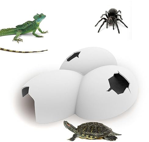 Goowafur Reptilienverstecke und Höhlen | Eiförmige Eidechsenfelsen-Höhle | Bartagamen-Versteck, dekoratives Ornament für Aquarien und Terrarien, Aquarium