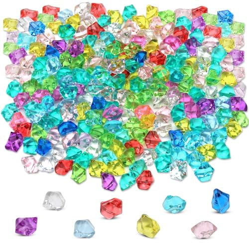 Juyibaao 400 Stück Edelsteine Für Kinder, Acryl Diamanten Kinder Glassteine Bunt, Diamanten für Hochzeiten, Tischdekorationen, Vasenfülle, Deko Steine Zur Dekoration Von Aquarien Gartendekoration
