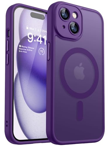 CANSHN 2024 Neu für iPhone 15 Plus Hülle mit Kameraschutz für Magsafe (TOP Militärschutz & Magnetkraft) Extrem Haltbarkeit Hülle iPhone 15 Plus Case Stoßfest, Dunkelviolett