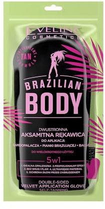 Eveline Cosmetics Brazilian Body Dual-Sided Peeling- und Feuchtigkeitshandschuh mit weicher Mikrofaser
