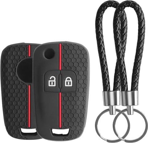 LongZYU 2 Coque de Protection en Silicone pour Clé de Voiture Opel Compatible avec Vauxhall Opel Astra Mokka Meriva Corsa Zafira Vectra Insignia Chevrolet Cruze Orlando avec Porte-Clé