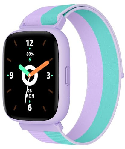 BIGGERFIVE Fitness Tracker Orologio Bambina Ado 5-16, 1,8 Smartwatch con Contapassi, Frequenza Cardiaca, Resistente all'Acqua IP68, Monitor del Sonno, Giochi Puzzle con/senza APP, Nylon