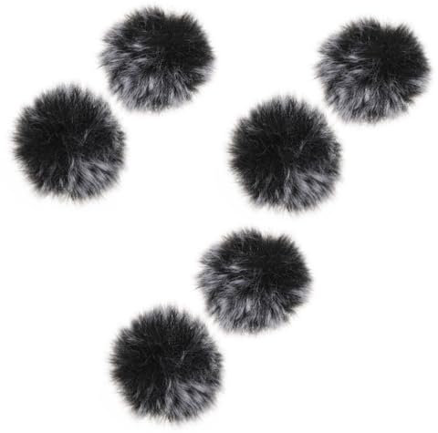 VICASKY 6pcs Clip Microphone Windshield Covers for against Moisture and Wind Furry Microphone Guard for Recording and Live Streaming Fit Black and Gray Easy to Install