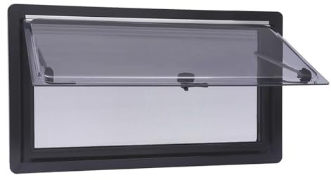 Finestra da tetto, 90 x 50 cm, per roulotte, roulotte, roulotte, finestre, camper con protezione dagli insetti e protezione solare per campeggio e viaggi