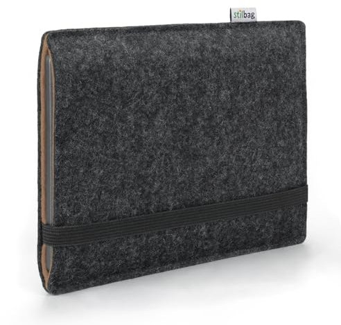 Stilbag Finn Étui de protection pour liseuse Amazon Kindle Paperwhite 12 (2024) - Couleur : anthracite/marron - Fabriqué en Allemagne