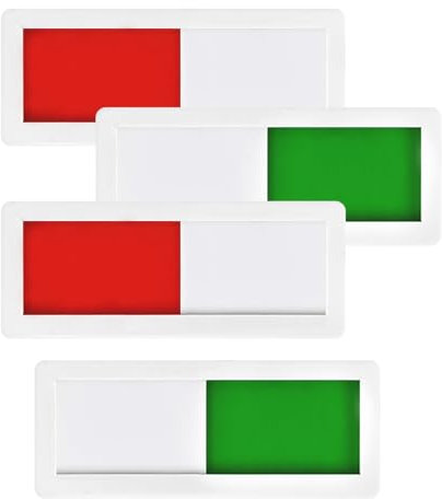 4 Piezas Letrero de No Molestar, Acrílico Autoadhesivo Letrero de Puerta Ocupado, Letrero de Inodoro con Control Deslizante, Letrero Adhesivo de No Molestar para Oficina (Blanco + Rojo + Verde)