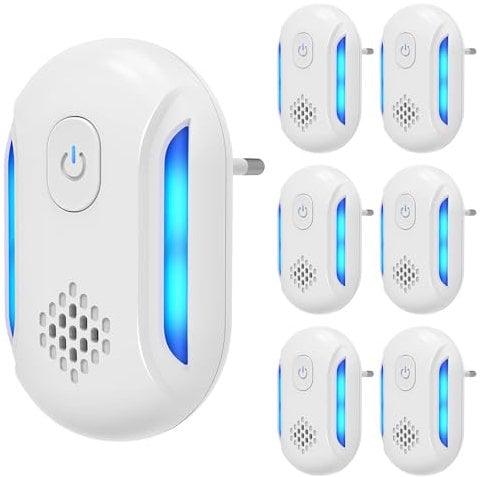 TONYFUL Upgraded Ultrasonic Pest & insect Repeller, 6-Pack Powerful Pest Repellent, Effectively Prevent Rats, Mosquitoes, Cockroaches, Spiders, Moths, Indoor Use Electronic Devices - No Radiation