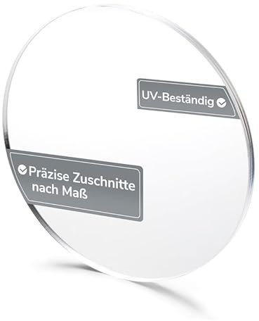 MyAcryl - Acrylglas Platte Kreiszuschnitt rund 4 mm Materialstärke, 800 mm Ø - Hochtransparente Acrylglasscheibe robust & bruchfest - Langlebige Acrylplatte multifunktional & UV- Beständig