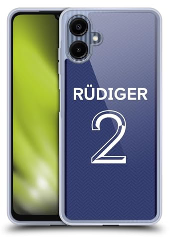 Head Case Designs Offizielle Chelsea Football Club Antonio Rüdiger 2020/21 Spieler Home Kit Gruppe 1 Gel Handyhülle Hülle [Militärischer Schutzgrad] Kompatibel mit Samsung Galaxy A06 4G