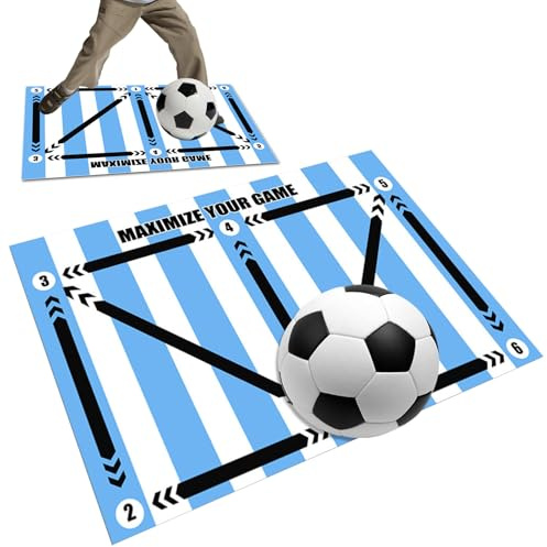 AFAIK Fußball Trainingsmatte Fußballmatte Fussball Schritt Trainingsmattem rutschfeste Fußball Schritt Trainingsmatte 60x90 cm Stoßdämpfende Fussball Matte Ballkontrolle Trainingsmatte