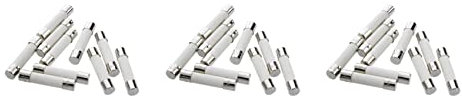 GIWFBQTR 30 Pieces AC 250V 15A 6X30mm Coup Cylindrique Fusibles de Tube En Ceramique Blanc+Argent