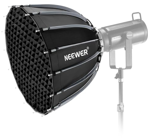 NEEWER Basics Parabolische Softbox Set, 21,7 Schnellverschluss Bowens Mount Softboxen mit Lichtdiffusoren Kompatibel mit Godox Kompatibel mit Aputure 600d Studio Videoaufzeichnung Beleuchtung, NS36P