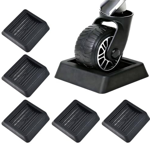 Zithgen 5 Stück Gummi Möbeluntersetzer rutschfest, 4.9cm Möbelrollen Auflage Gummi Möbel Antirutsch Pads Rechteckig Möbelräder Stopper Silikon Rollenuntersetzer für Alle Böden, Räder, Sofas