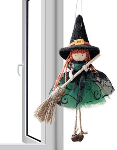 Genérico Kitchen Witch Doll - Hangable Animated Witch with Broom Stick | Formulario 3D Figura de Asistente colgado | Buena Suerte Charm Witches para Mother Chef Friend A quien le Encanta cocinar