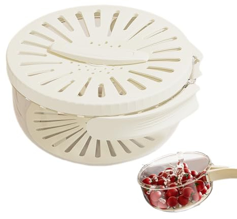 Panier Égouttoir en PP, PET et Polystyrène – Passoire d’Évier 15,5 cm, Boîte de Conservation pour Fruits Rouges | Boîte Empilable et Hermétique pour Laver, Égoutter et Conserver les Fruits et Légumes