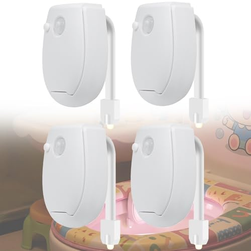4 Stück Toilette Licht WC-Nachtlicht, 7 Farben 3 Modi Toilettenlicht mit Bewegungsmelder Motion Sensor IP65 Wasserdichter Nachtlicht zum Toilettenbeleuchtung für Schlafzimmer Flure Treppen Badezimmer
