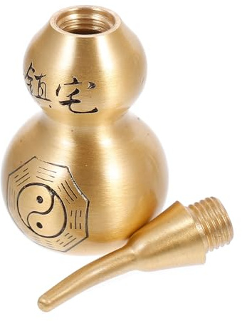 SMASOLO Copper Calabash Ornament Auspicious Calabash Decor Unique Home Decor for Living Room Office Hallway Chinese-Style Gourd Adornment Polished Smooth 2.64 X 1.06 X 1.06 in