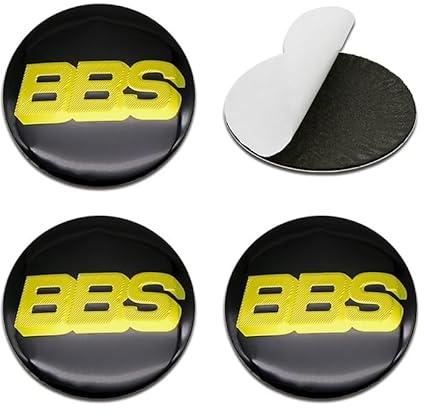 R-timer 4 Stück Nabendeckel Aufkleber für BBS 50mm, 3D Felgenaufkleber Nabenkappen Sticker, Wasserdicht & Kratzfest, Auto Tuning Radkappen Emblem