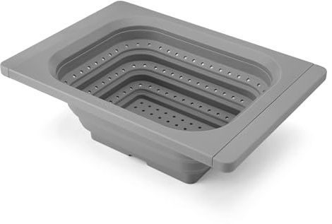 KitchenAid Over-the-Sink Collapsible Colander, Charcoal Grey