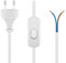 CABLEPELADO Cavo di alimentazione con interruttore ON/OFF tipo C CEE7 | Spina bipolare | Sezione 0,75 mm² | HO3VVH2-F | Adatto per prese, alimentatori, portalampada | Bianco | 1,50 metri.