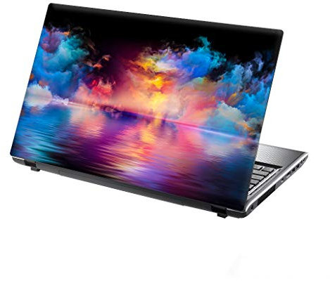 TaylorHe 15.6 inch 15 inch Laptop Skin Vinyl Decal with Colorful Patterns and Leather Effect Laminate MADE IN England Colourful Coulds Reflection