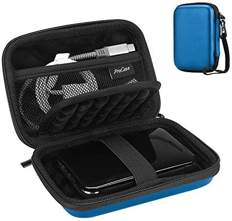 ProCase Étui Disque Dur Externe 2,5, Housse de Protection pour WD, Toshiba, Canvio, Seagate, Samsung SSD HDD, Pochette Portable Antichoc 2,5 Pouces avec Emplacements pour Cartes et Accessoires-Marine