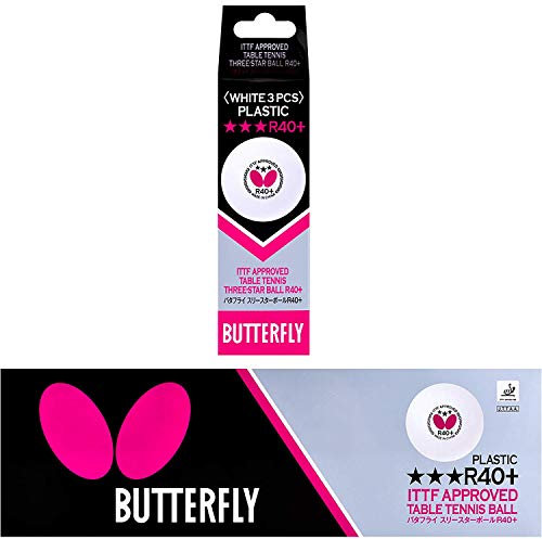 Butterfly R40+ Tischtennisball, 3 Stück, 12 Stück, Weiß