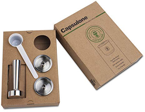 CAPSULONE wiederverwendbare Kaffeekapsel, wiederverwendbar, für illy X1 X7 X9 Y1 Y3 Y5 Y9 Maschinen, 2 Kapseln + 1 Tamper